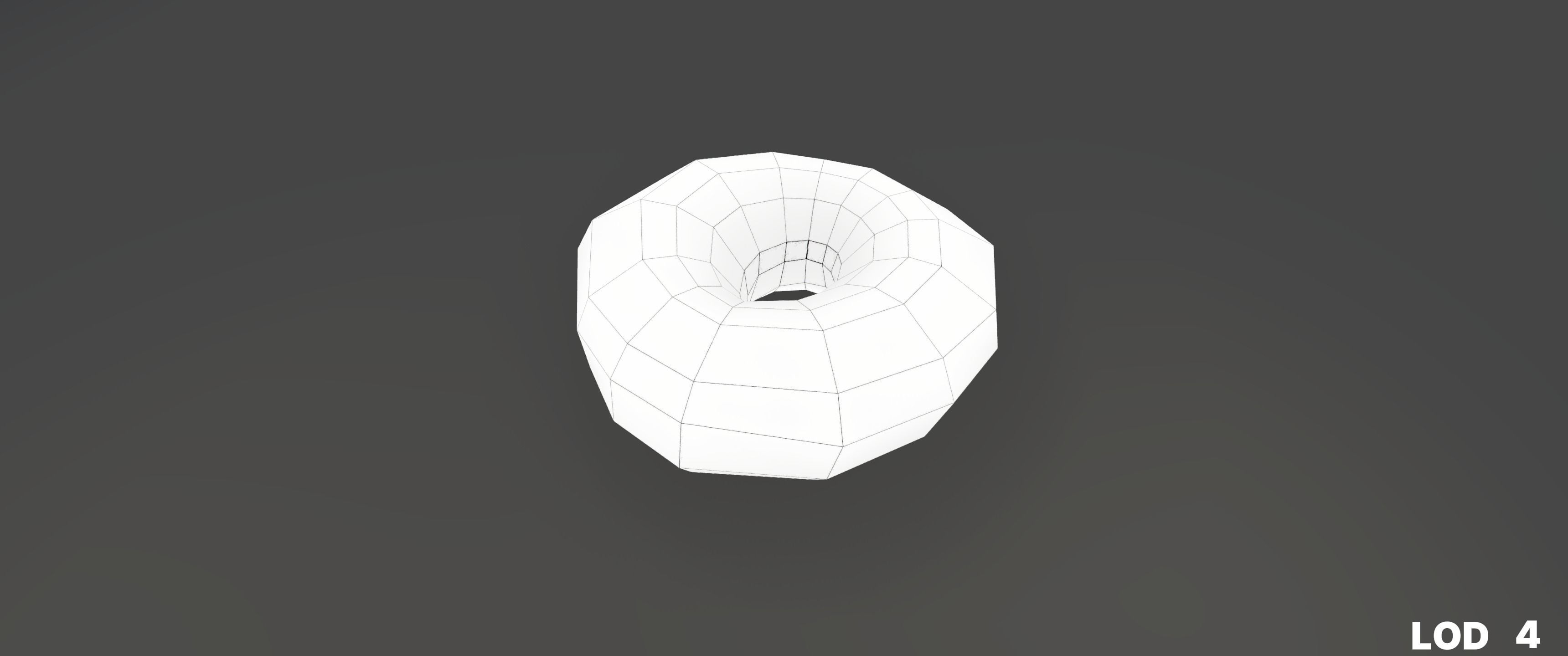 8k Glazed Doughnut - 5 Levels of Detail Low-poly 3D model_64