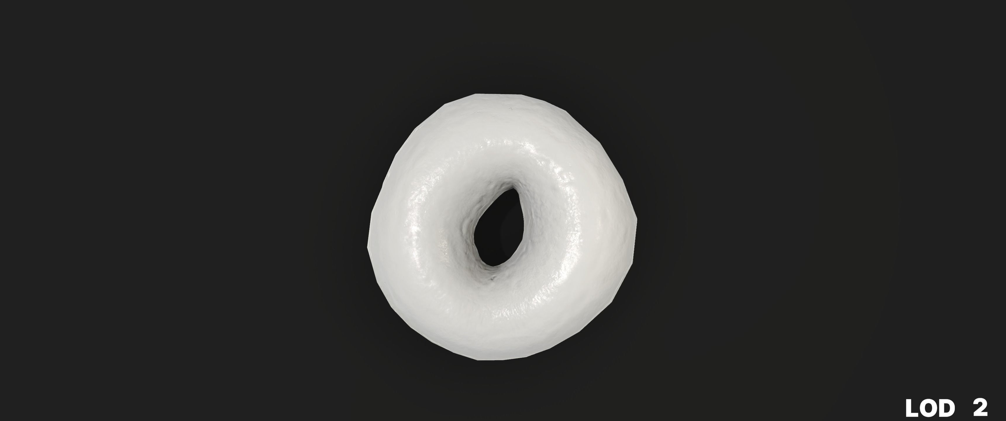 8k Glazed Doughnut - 5 Levels of Detail Low-poly 3D model_44
