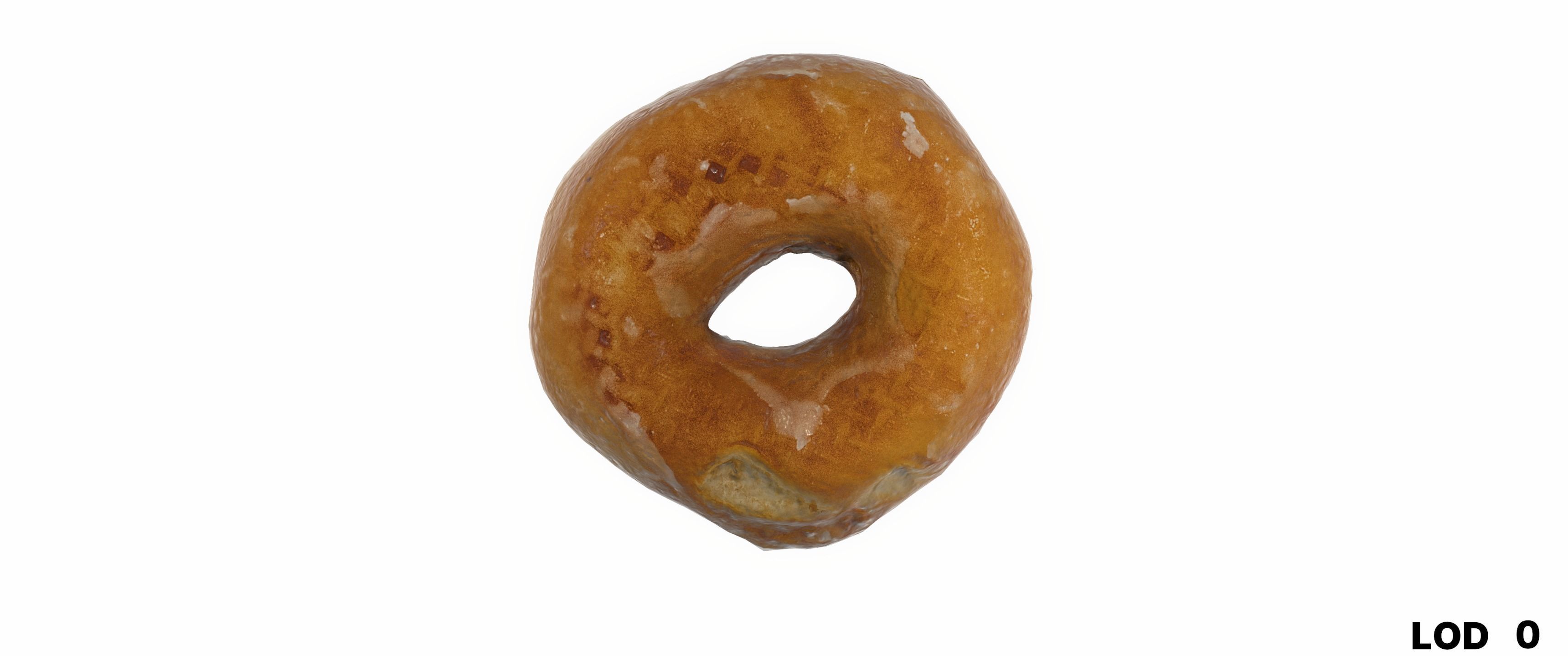 8k Glazed Doughnut - 5 Levels of Detail Low-poly 3D model_22