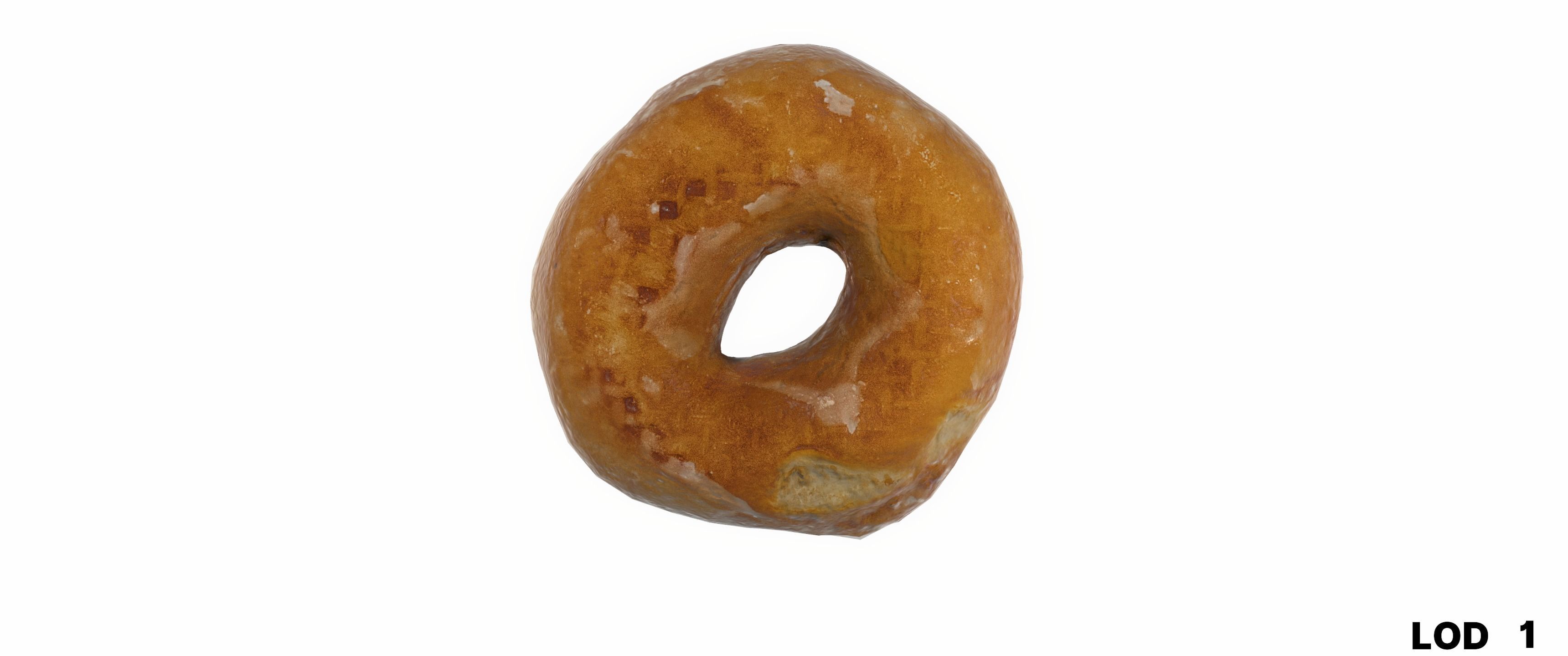 8k Glazed Doughnut - 5 Levels of Detail Low-poly 3D model_31
