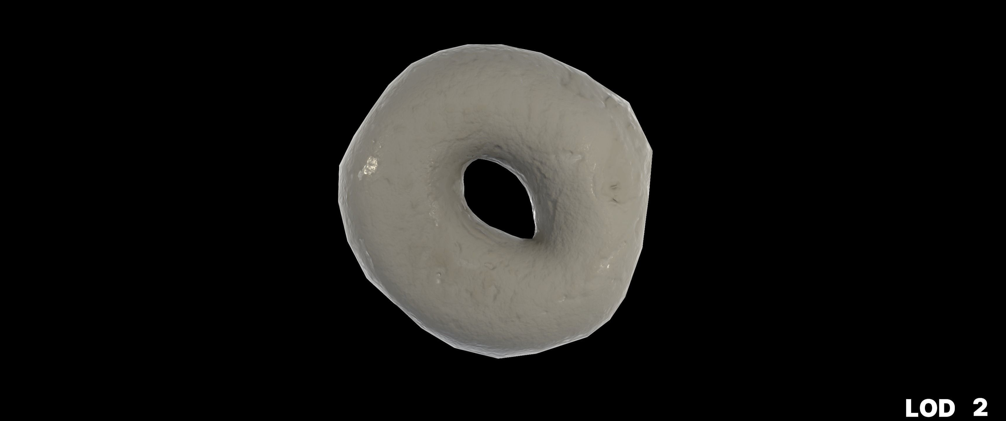 8k Glazed Doughnut - 5 Levels of Detail Low-poly 3D model_41