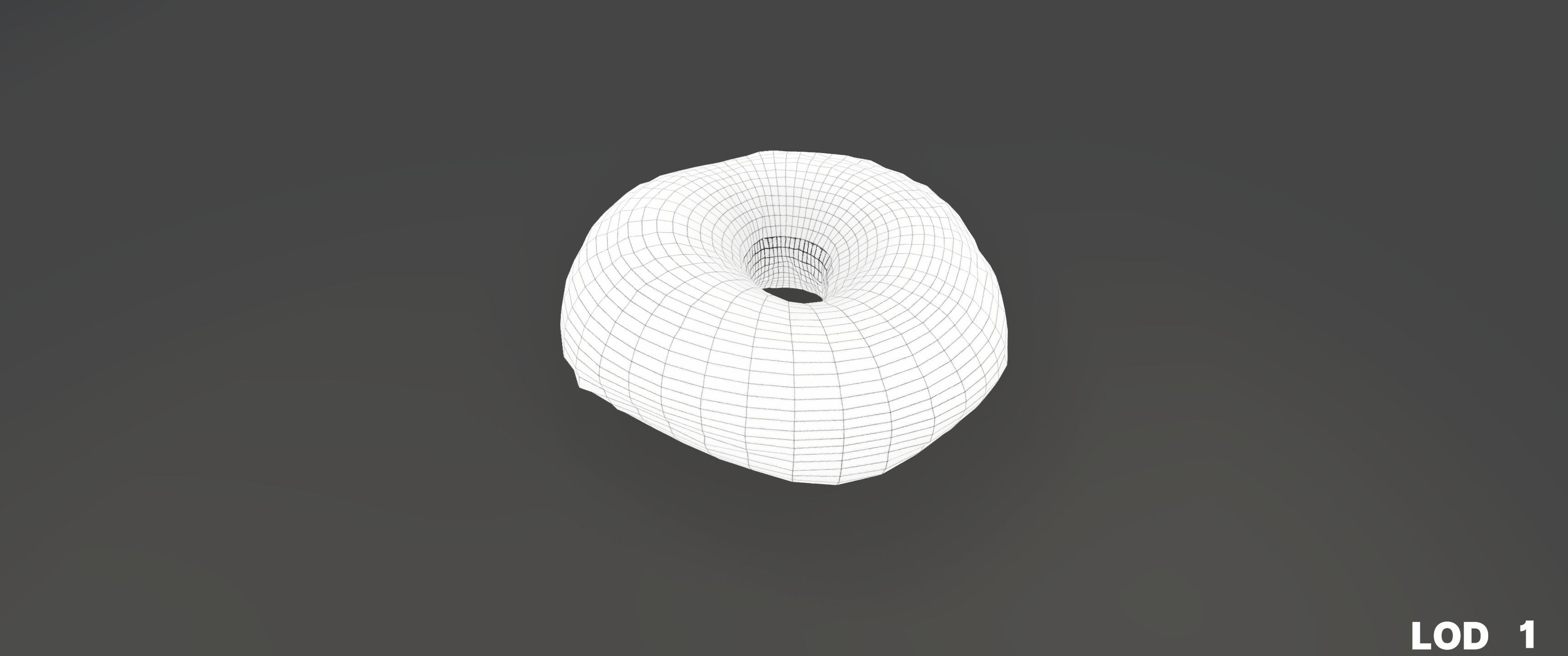 8k Glazed Doughnut - 5 Levels of Detail Low-poly 3D model_37