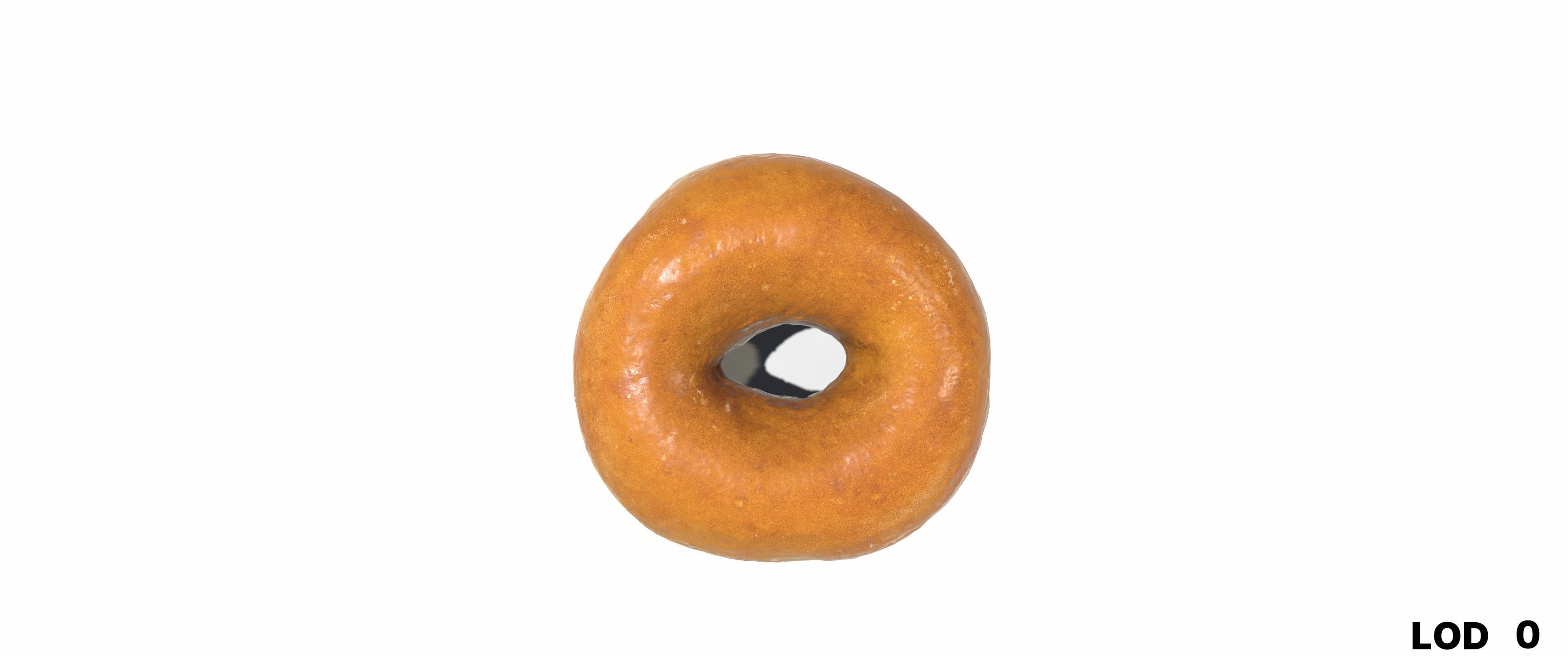 8k Glazed Doughnut - 5 Levels of Detail Low-poly 3D model_21