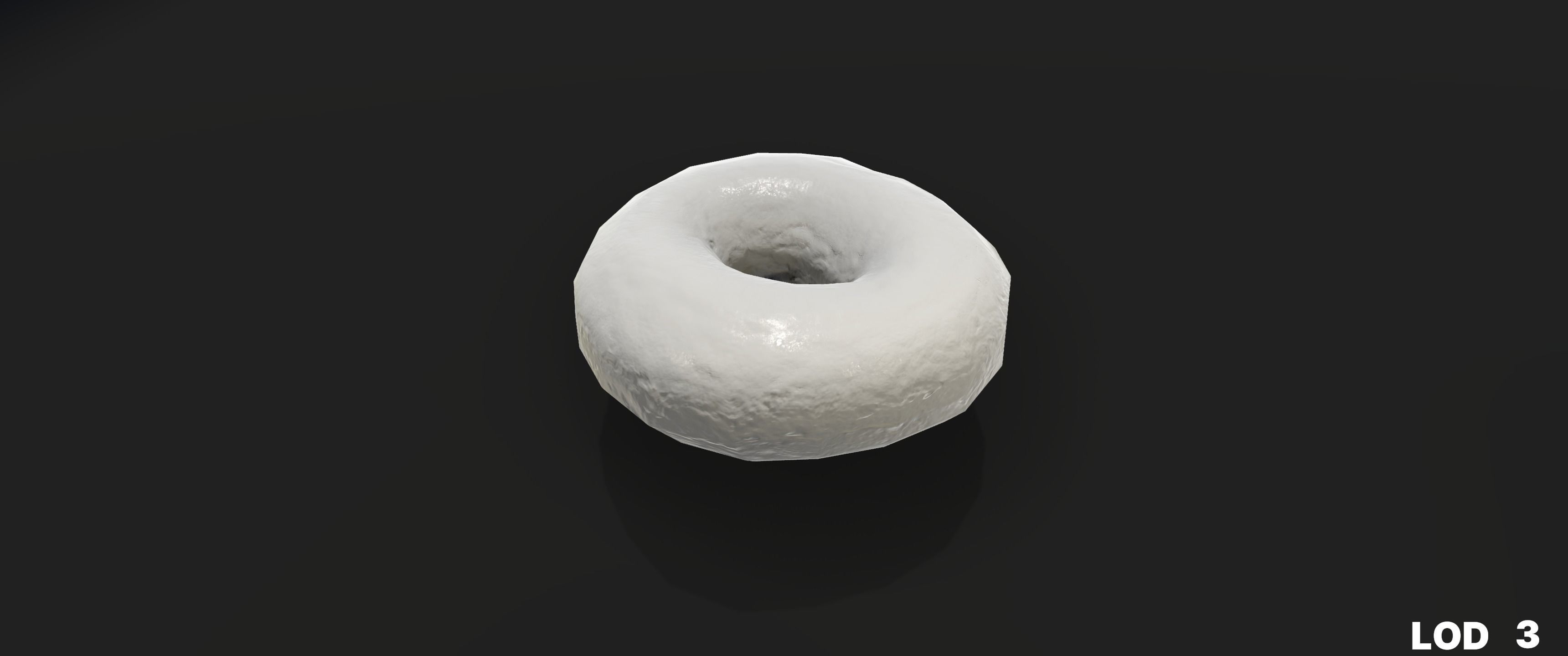 8k Glazed Doughnut - 5 Levels of Detail Low-poly 3D model_52
