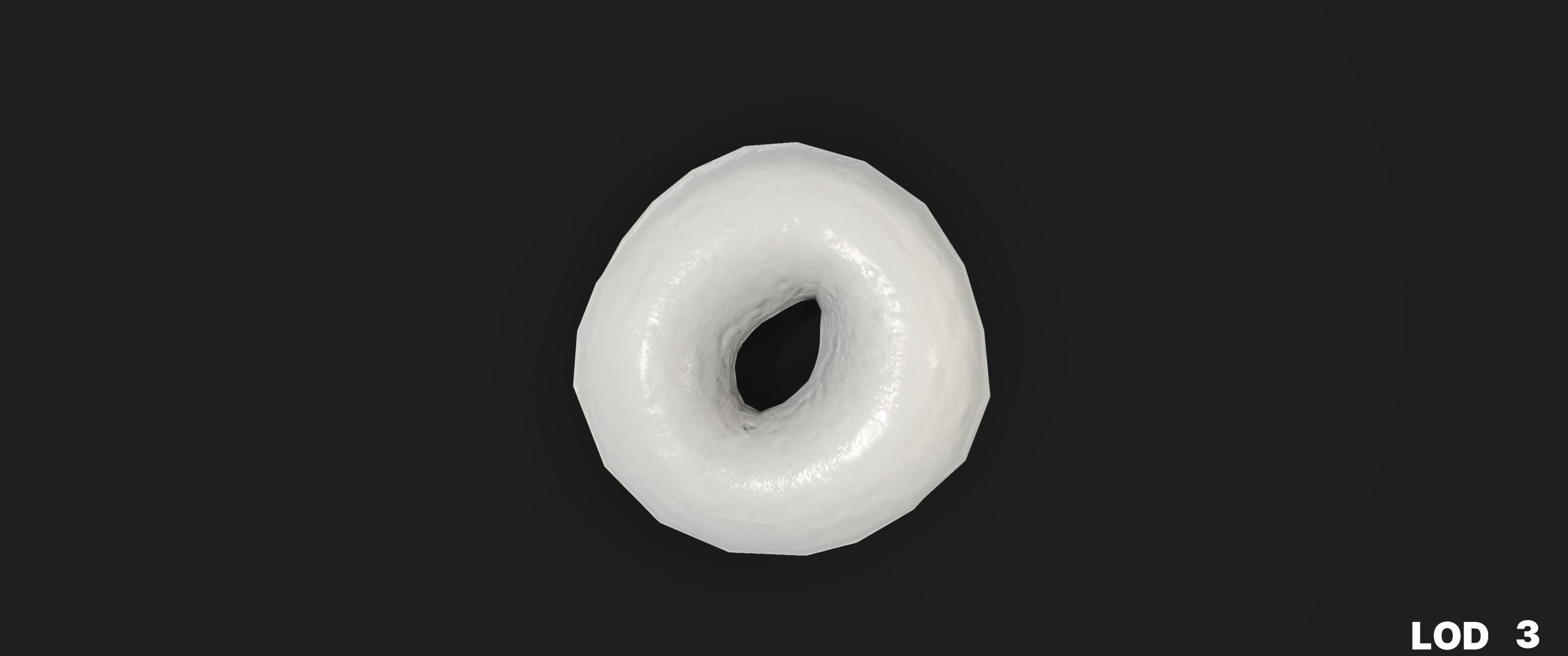 8k Glazed Doughnut - 5 Levels of Detail Low-poly 3D model_53