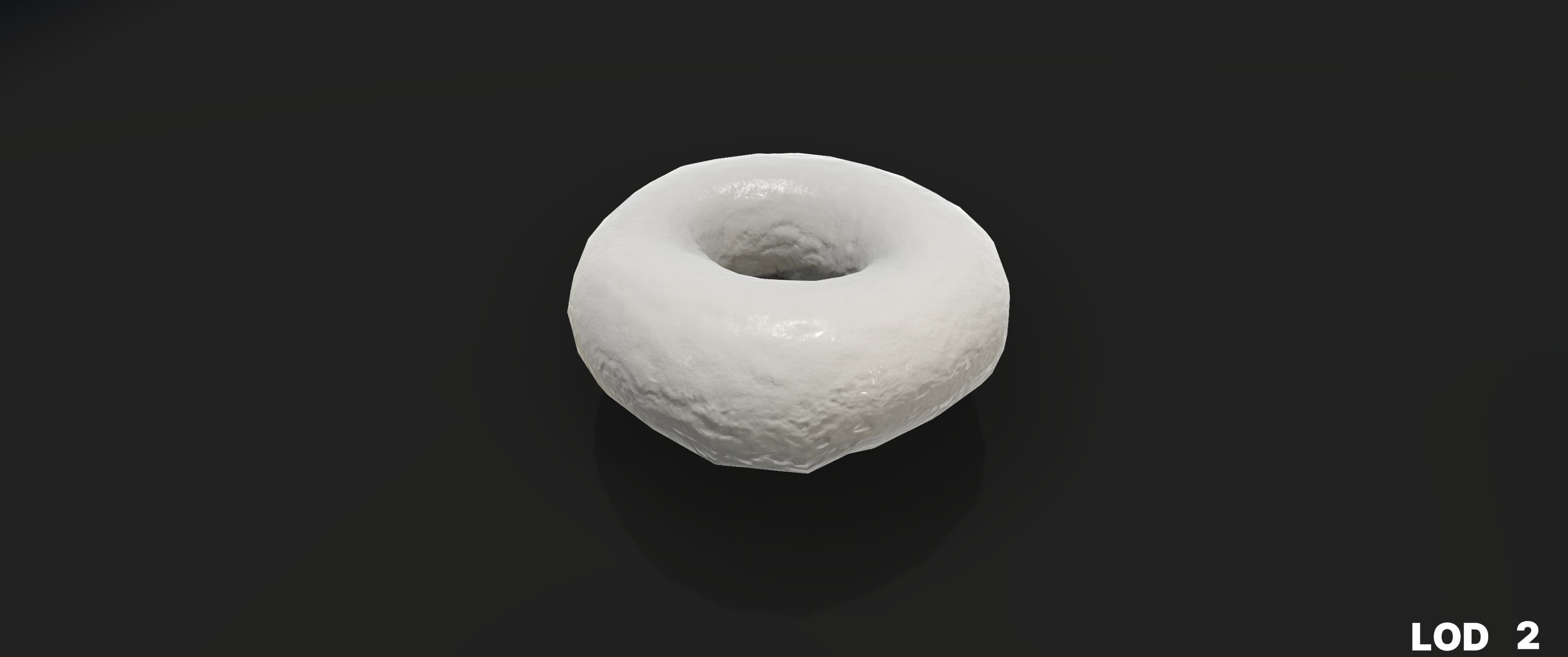 8k Glazed Doughnut - 5 Levels of Detail Low-poly 3D model_43