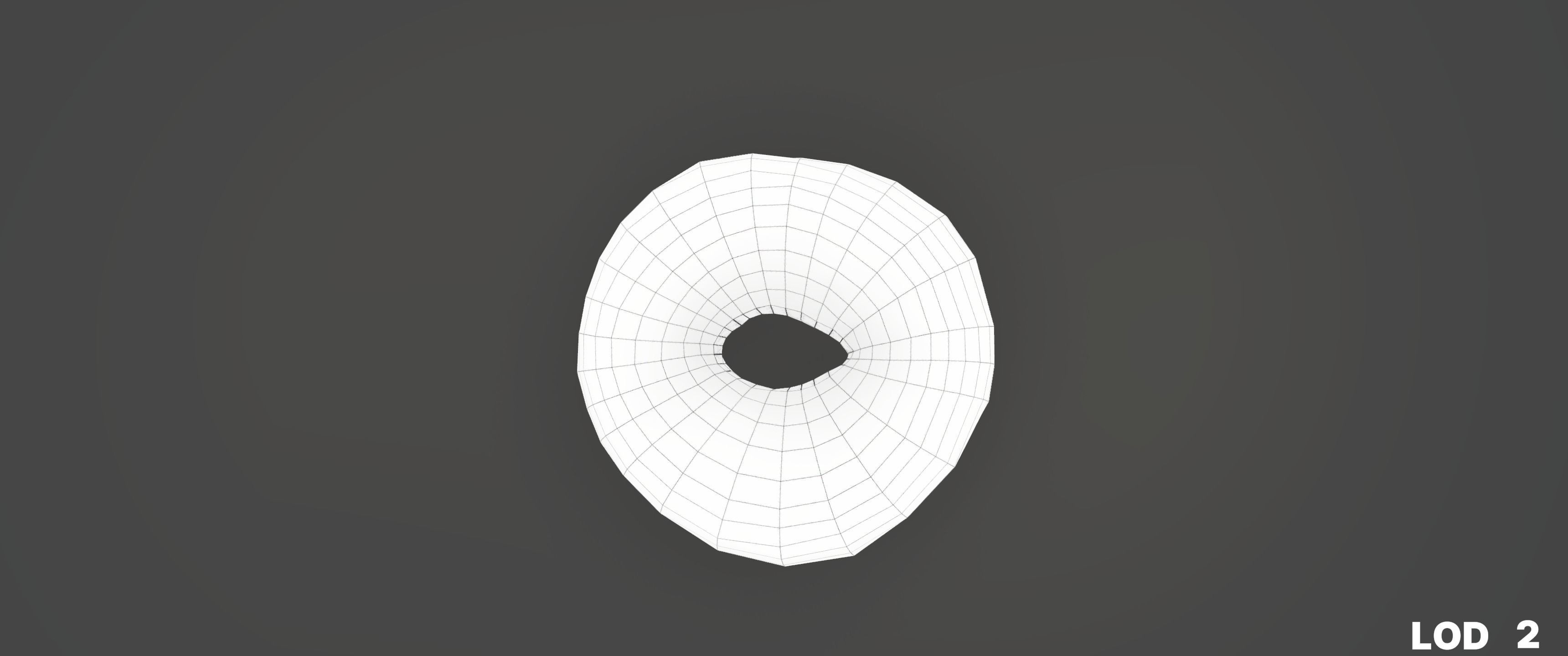 8k Glazed Doughnut - 5 Levels of Detail Low-poly 3D model_45