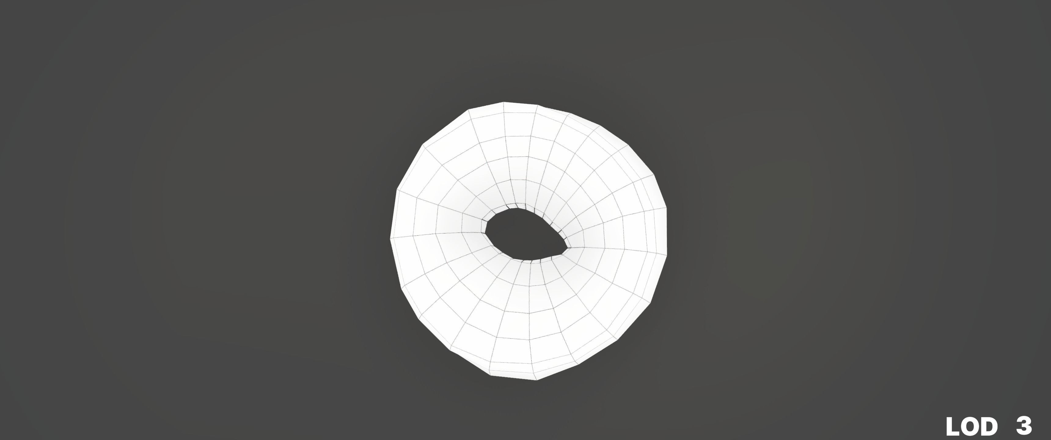 8k Glazed Doughnut - 5 Levels of Detail Low-poly 3D model_54