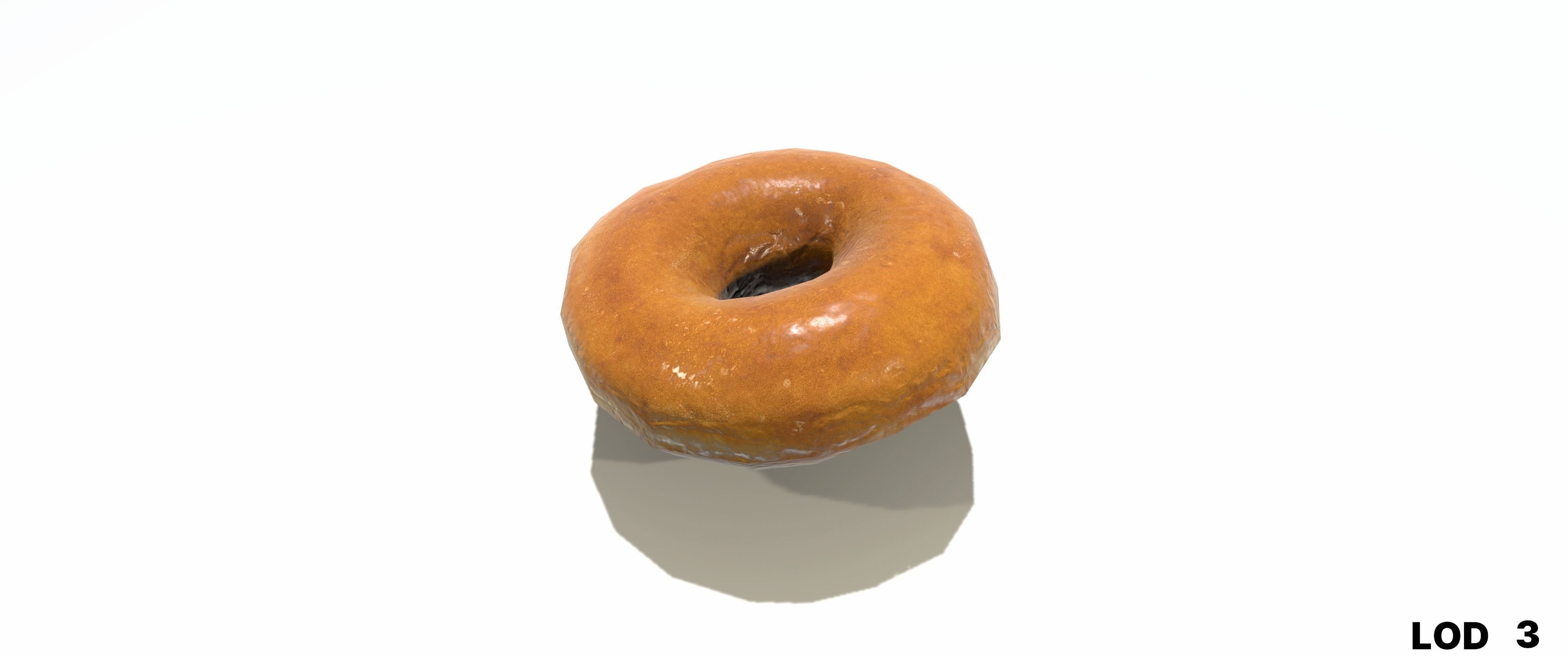 8k Glazed Doughnut - 5 Levels of Detail Low-poly 3D model_47