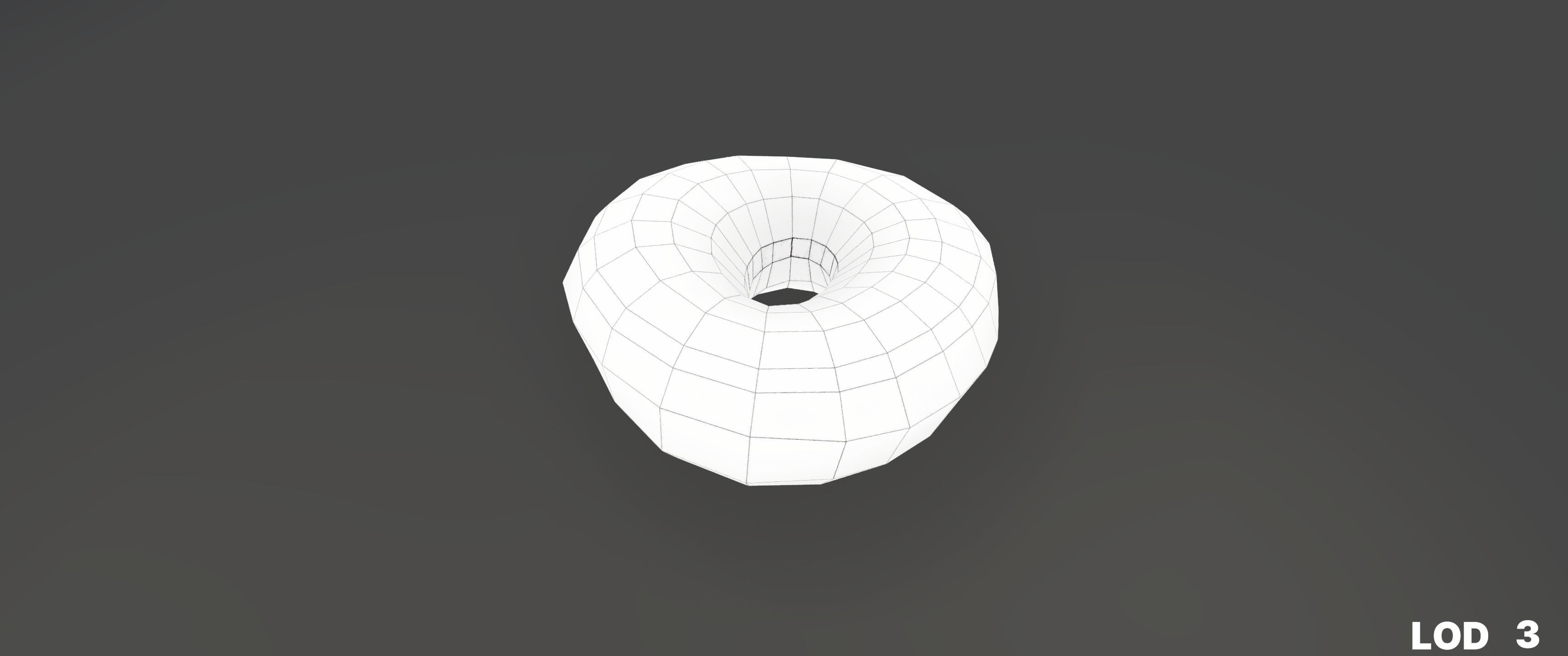 8k Glazed Doughnut - 5 Levels of Detail Low-poly 3D model_55