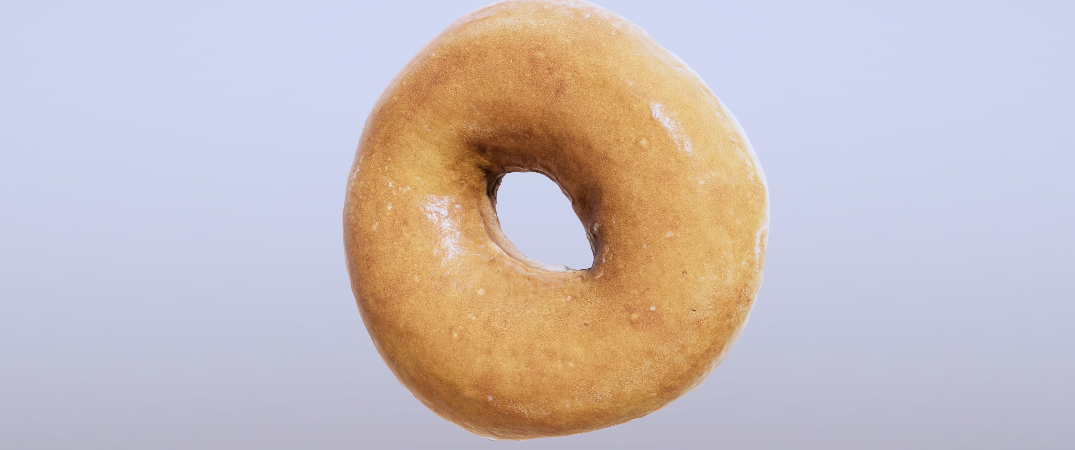 8k Glazed Doughnut - 5 Levels of Detail Low-poly 3D model_9