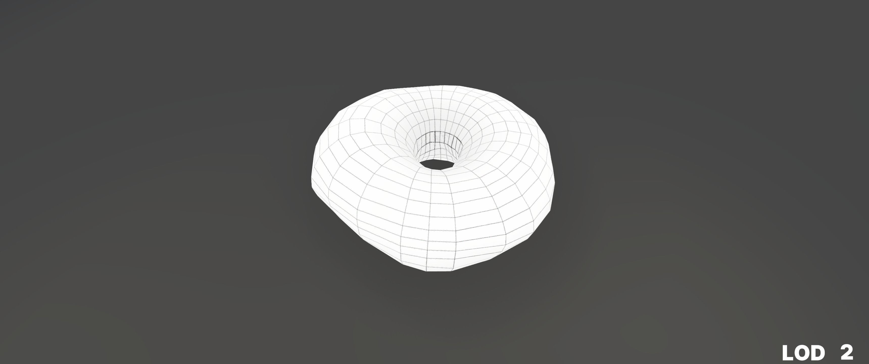 8k Glazed Doughnut - 5 Levels of Detail Low-poly 3D model_46