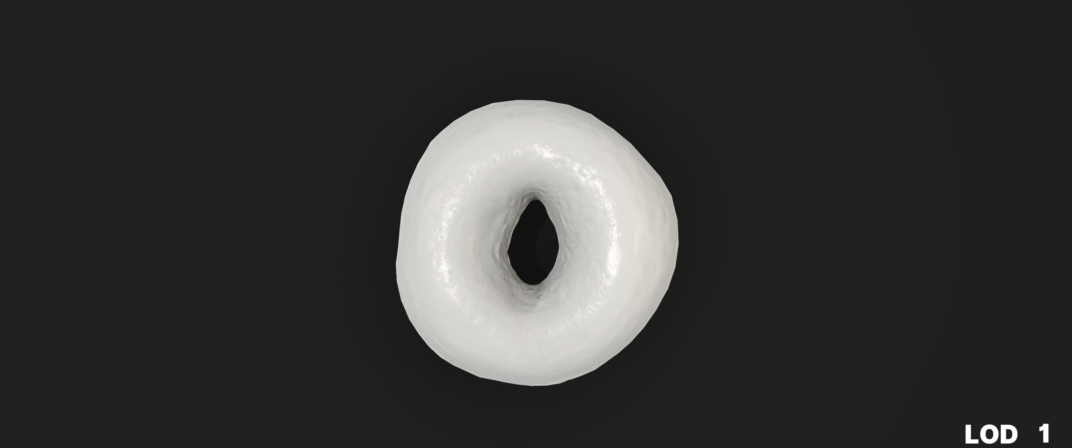 8k Glazed Doughnut - 5 Levels of Detail Low-poly 3D model_35