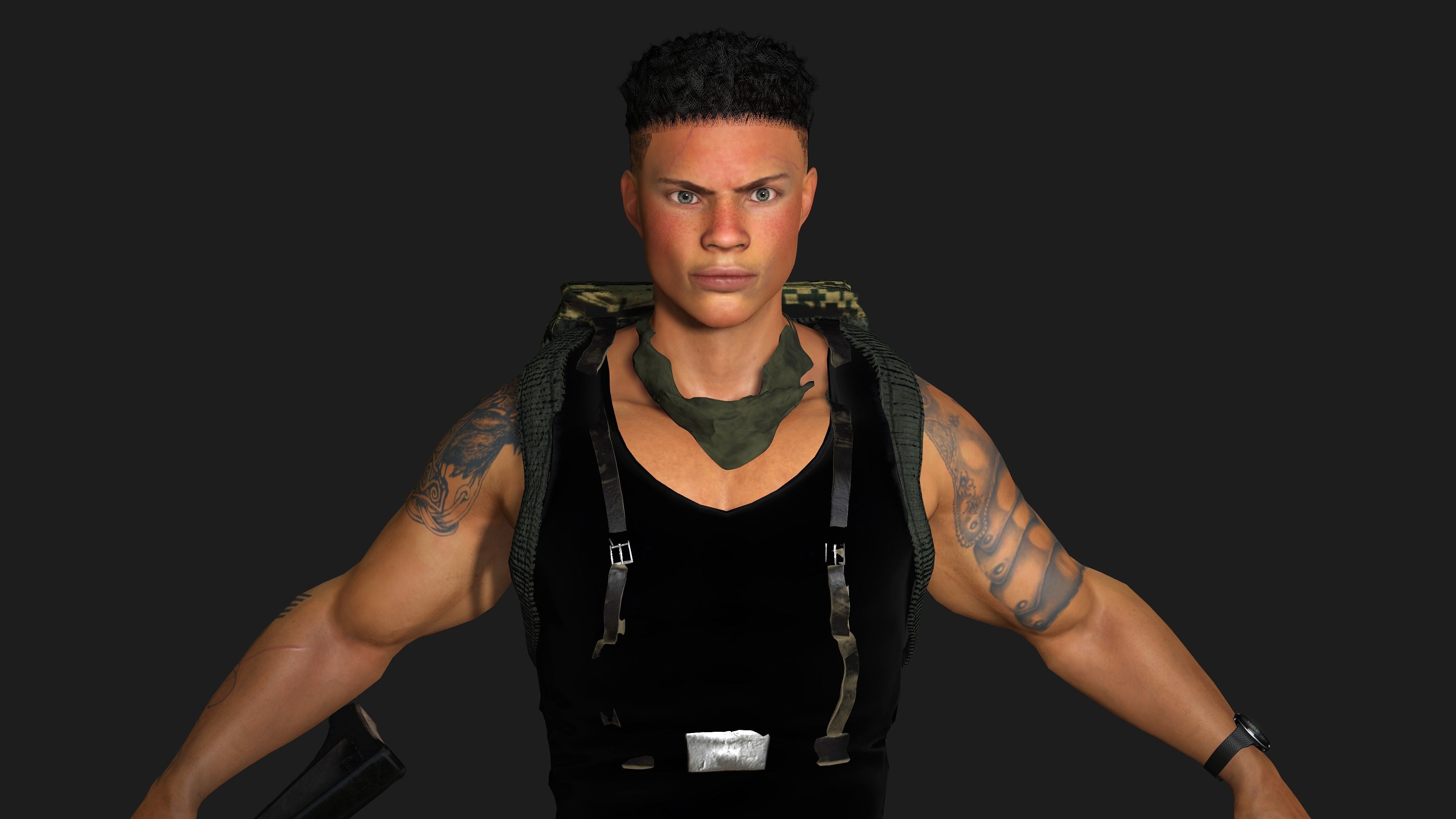 AAA 3D REALISTIC POST APOCALYPTIC CHARACTER PACK 01- 4 Models 3D Model Collection_12