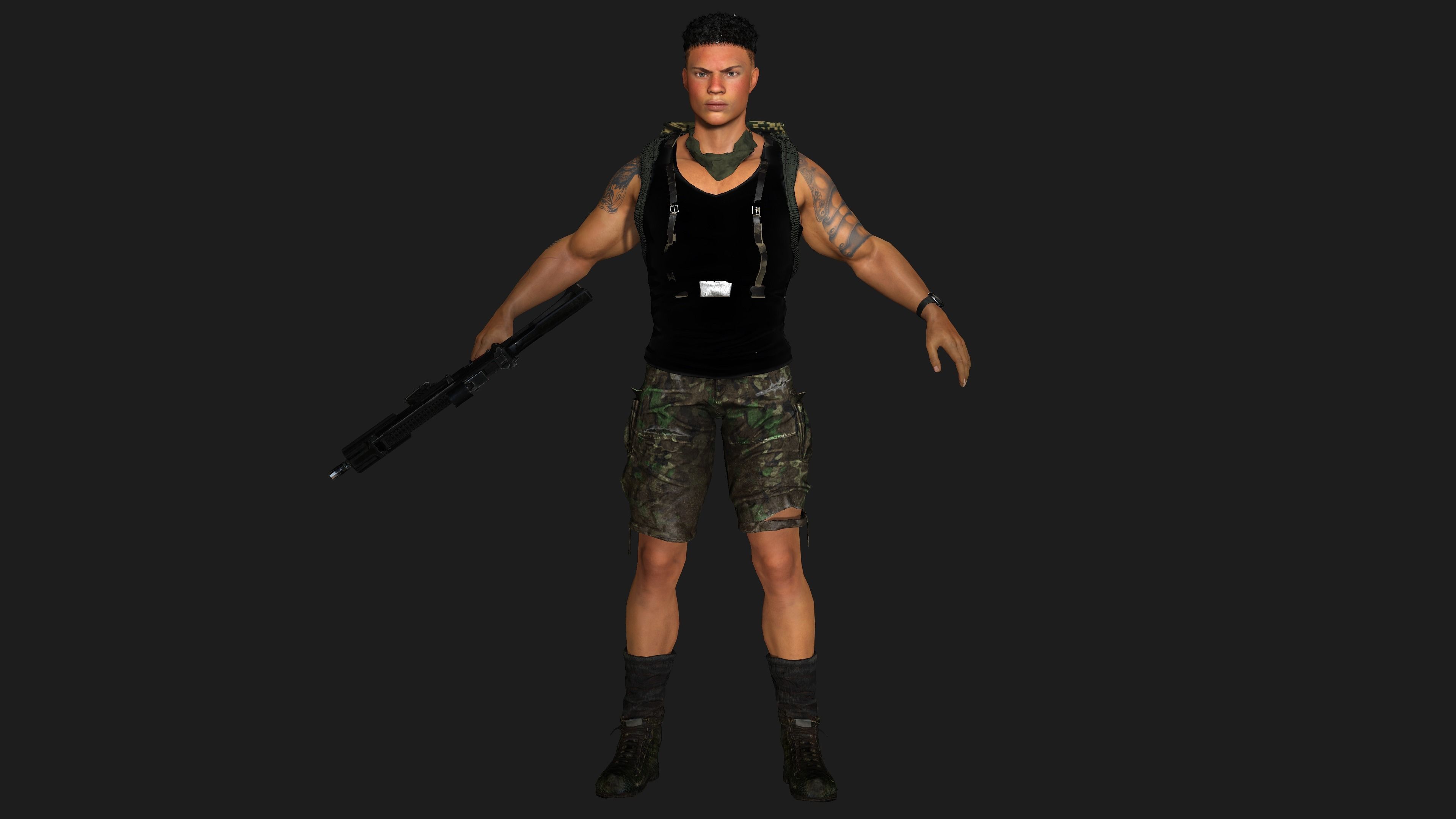AAA 3D REALISTIC POST APOCALYPTIC CHARACTER PACK 01- 4 Models 3D Model Collection_10