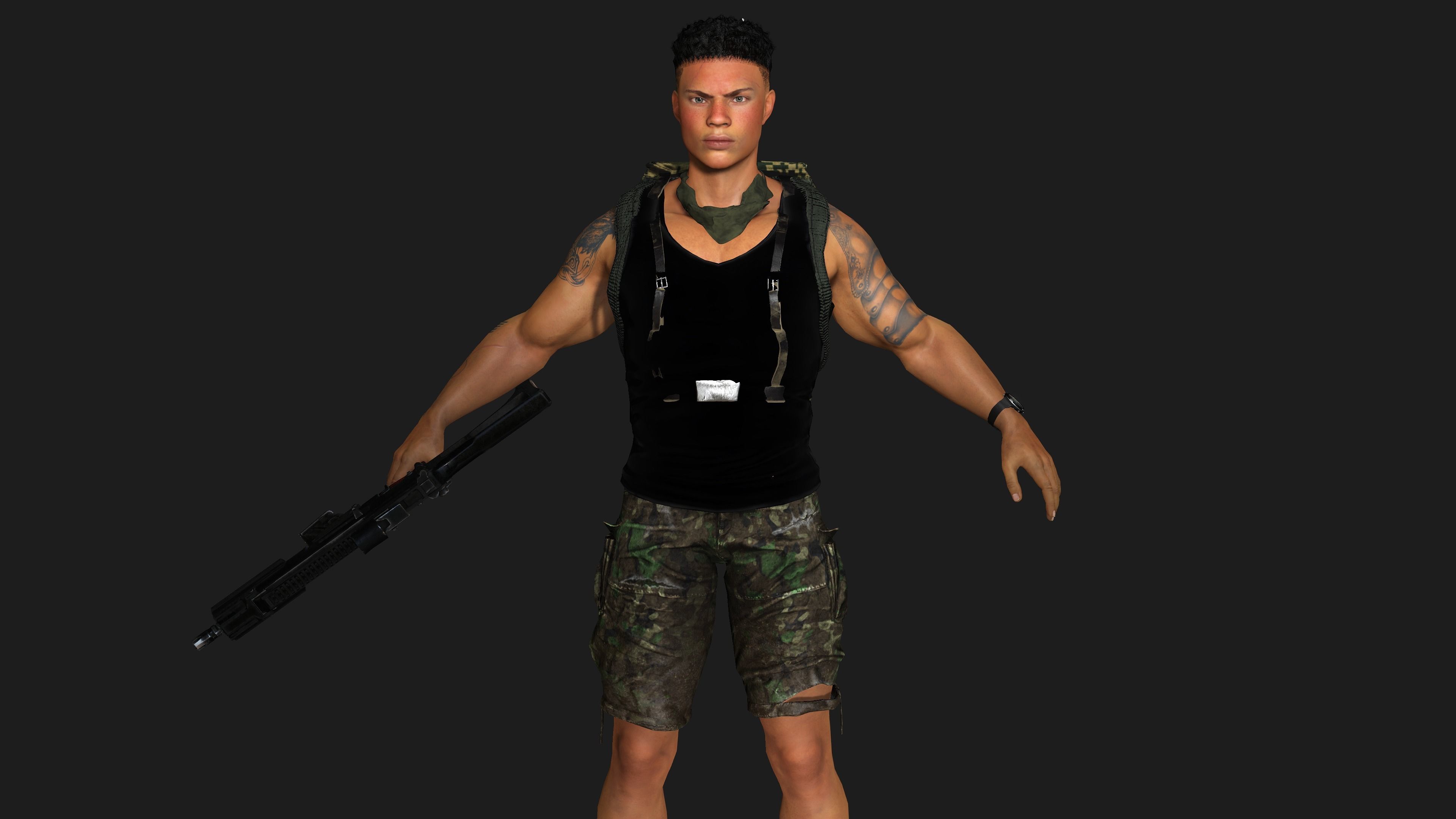 AAA 3D REALISTIC POST APOCALYPTIC CHARACTER PACK 01- 4 Models 3D Model Collection_11