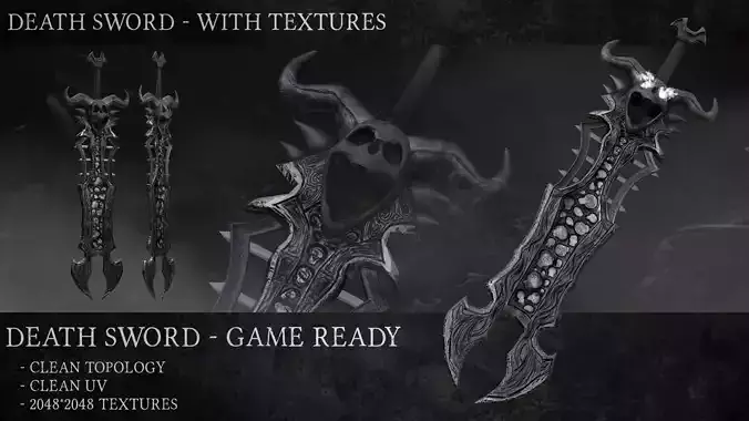 Death sword Low-poly 3D model