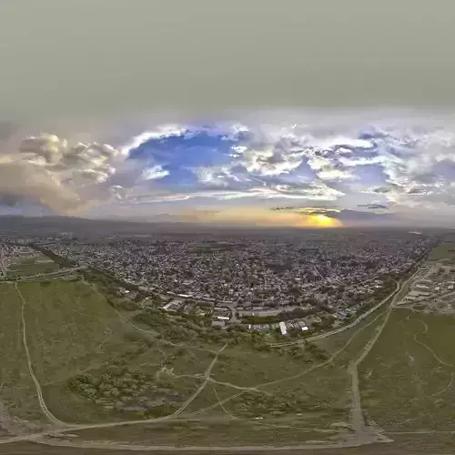 HDR - Sunset Fields and Construction Sites