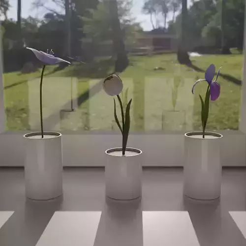 Collection Flower in vase 3 pieces  