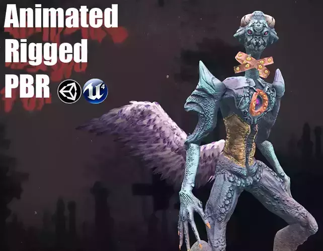 Angel 01 Throne 3D Model Game Ready