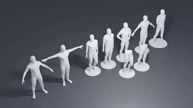 Male Mannequins 4K Textures 3D model