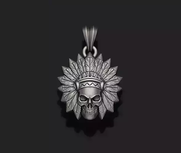 Native skull pendant 3D print model Native skull pendant 3D print model