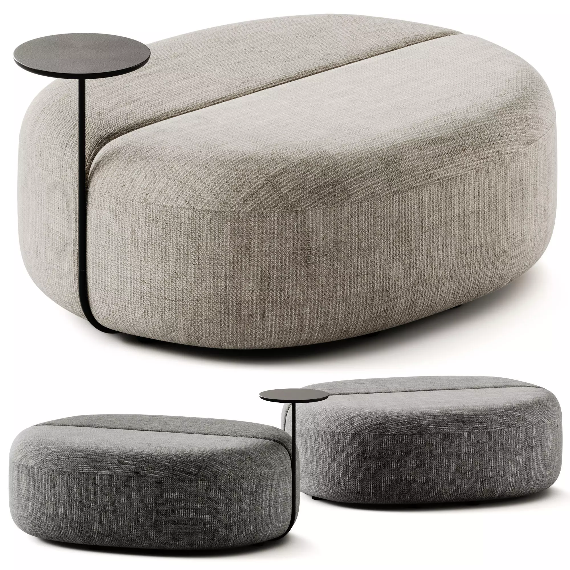 ARTIKO Sectional modular fabric pouf AT 12 by MDD 3D model_0