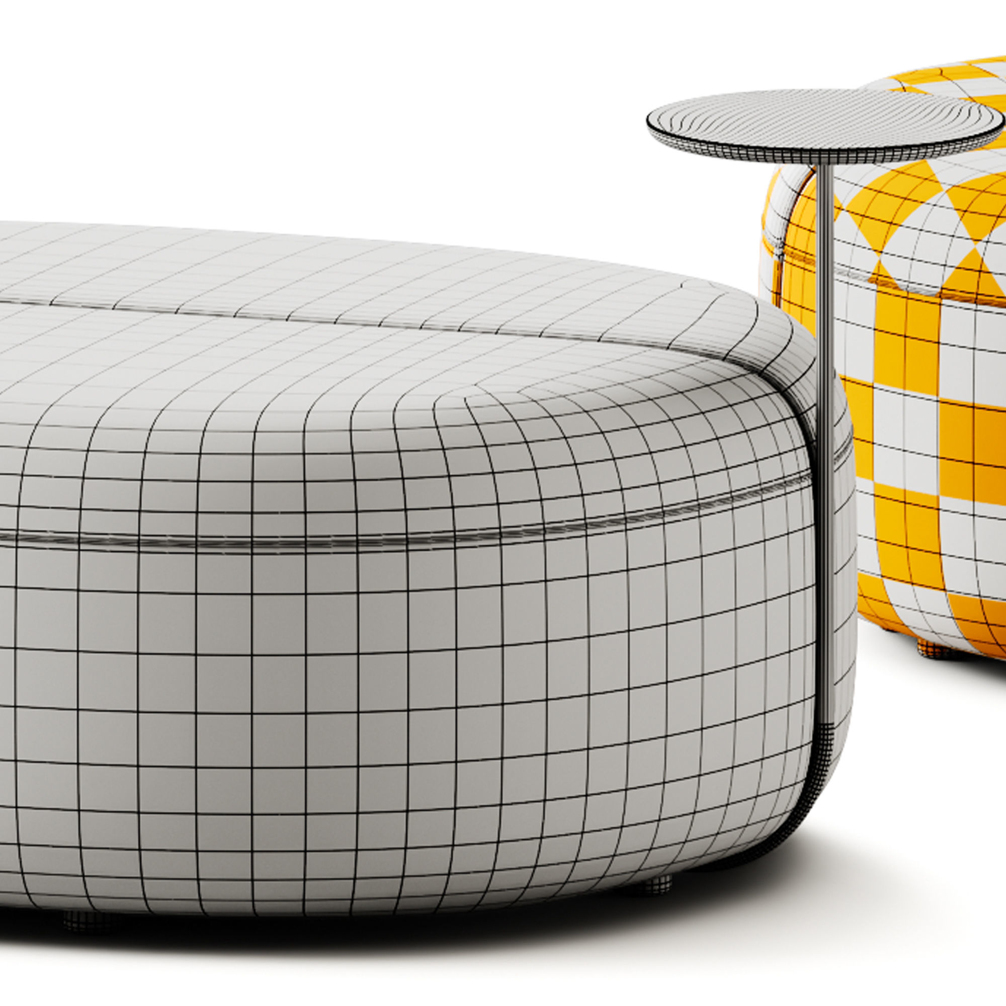 ARTIKO Sectional modular fabric pouf AT 12 by MDD 3D model_4