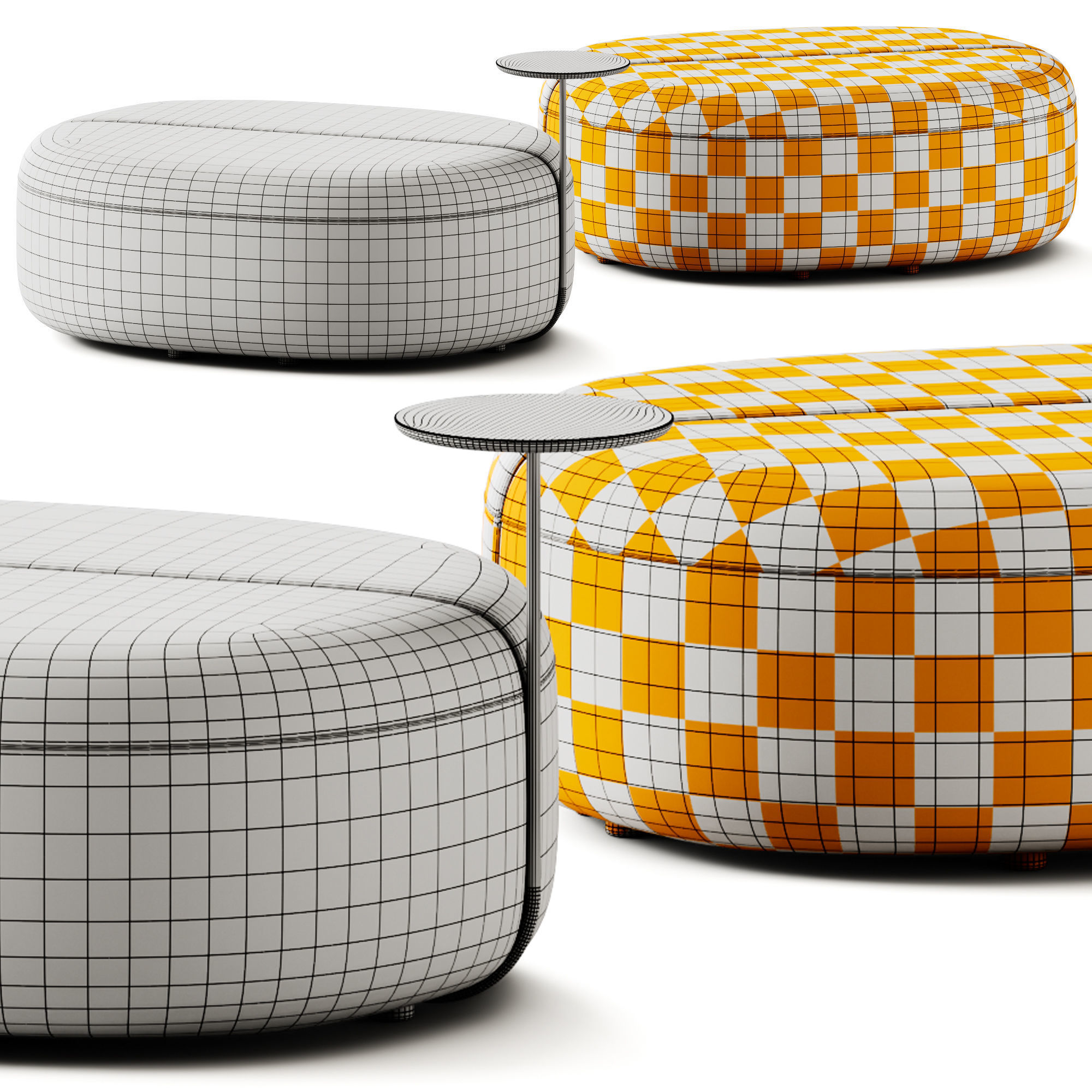ARTIKO Sectional modular fabric pouf AT 12 by MDD 3D model_3