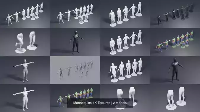 Mannequins 4K Textures 3D Model Collection