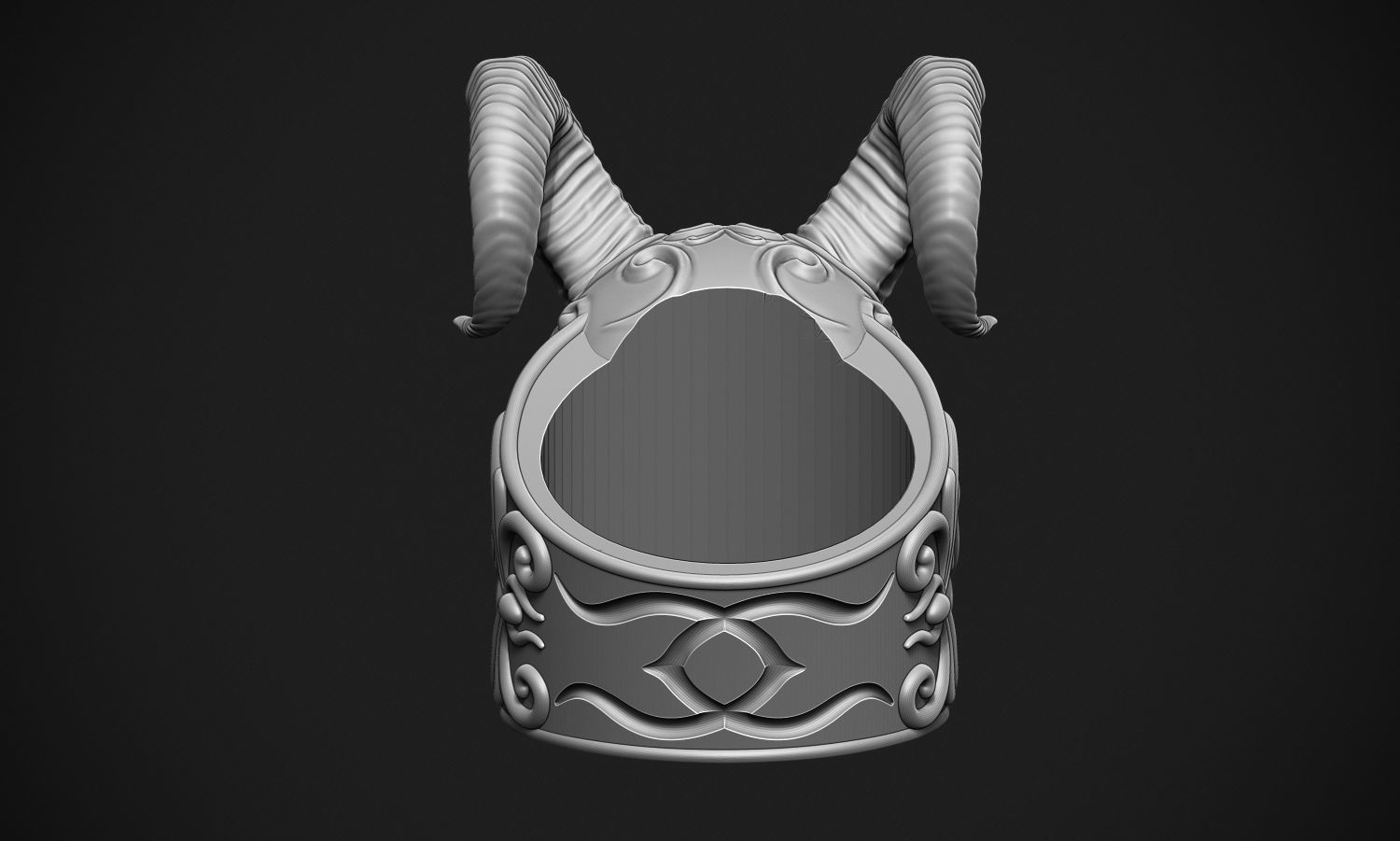 Stylized Demon Ring 3D print model_9