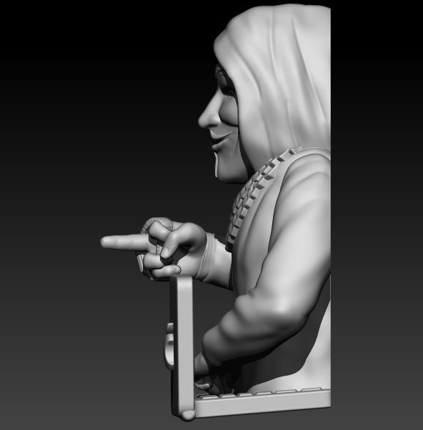 Anonymous  finger watch 3D print model_1
