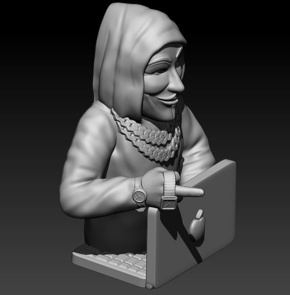 Anonymous  finger watch 3D print model_4