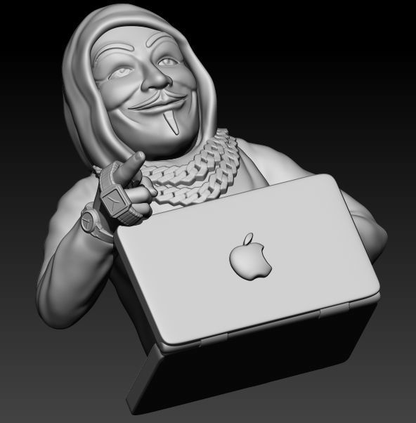 Anonymous  finger watch 3D print model_2