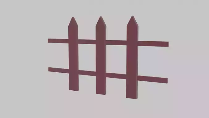 Low Poly Fence 3D Model