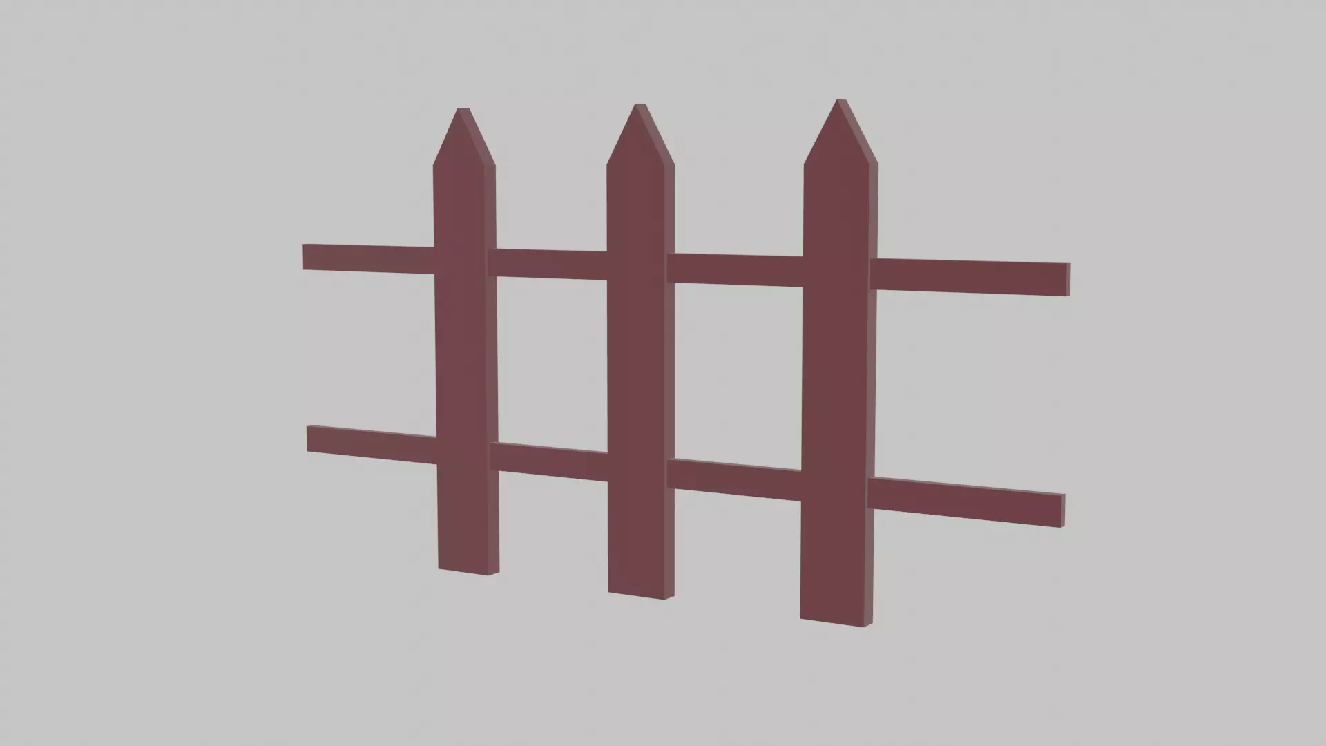 Low Poly Fence 3D Model Free low-poly 3D model_0