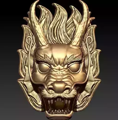 Chinese Dragon Face Pendant 