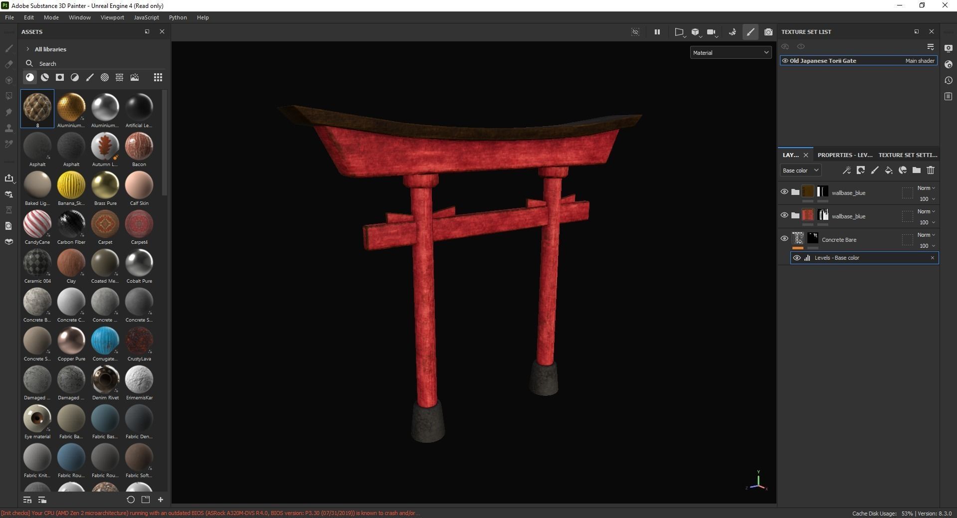 Old Japanese Torii Gate 3D Model Low-poly 3D model_6