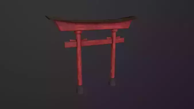 Old Japanese Torii Gate 3D Model Low-poly 3D model