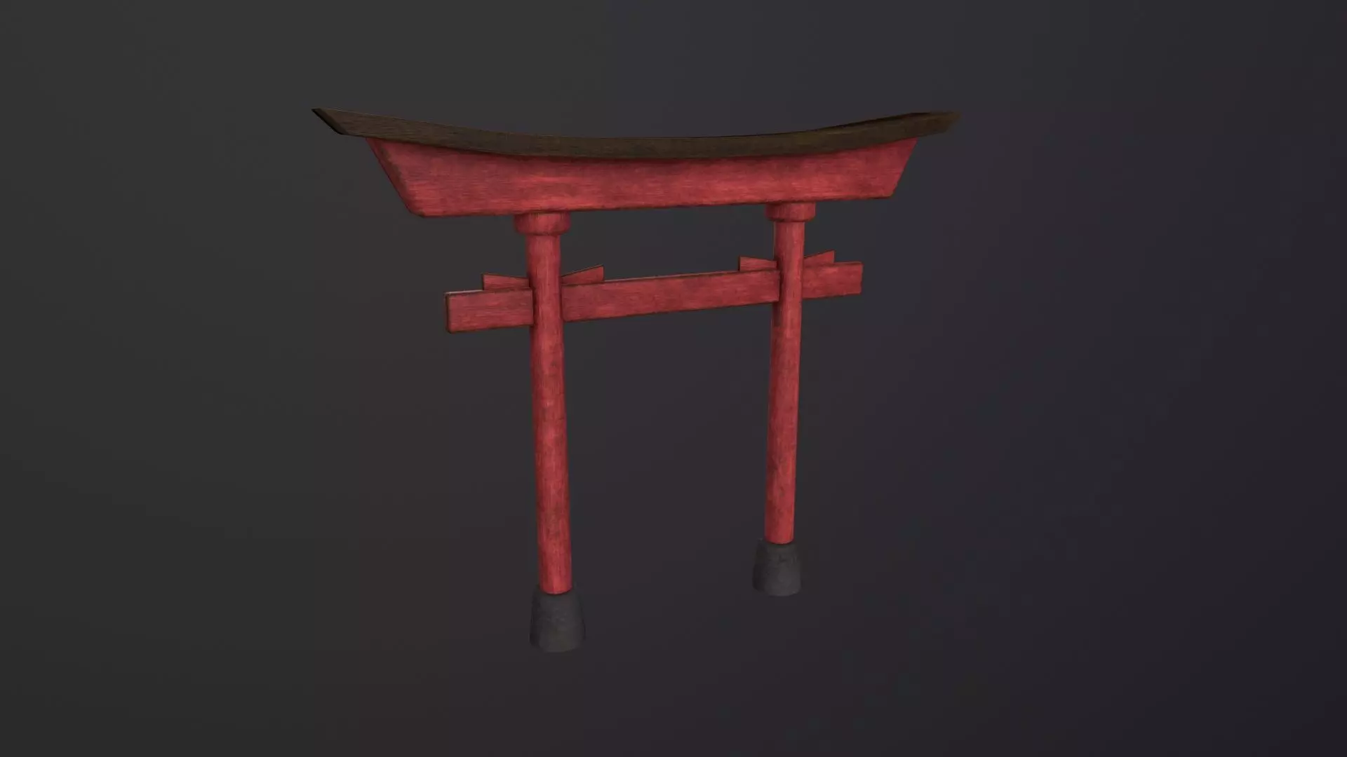 Old Japanese Torii Gate 3D Model Low-poly 3D model_0