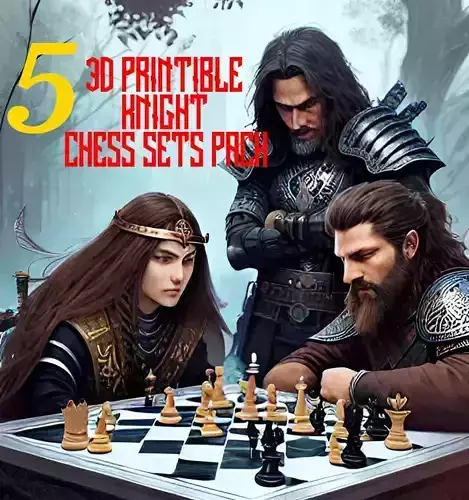 MEGA CHESS STL FILES PACK - INCLUDING 5 CHESS SETS 3D print model