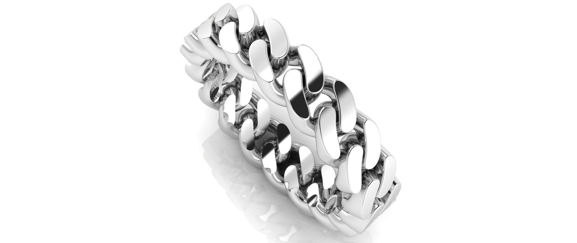 Cuban Link Chain Ring 5 mm Wide - DIFERENT SIZES 3D print model_3