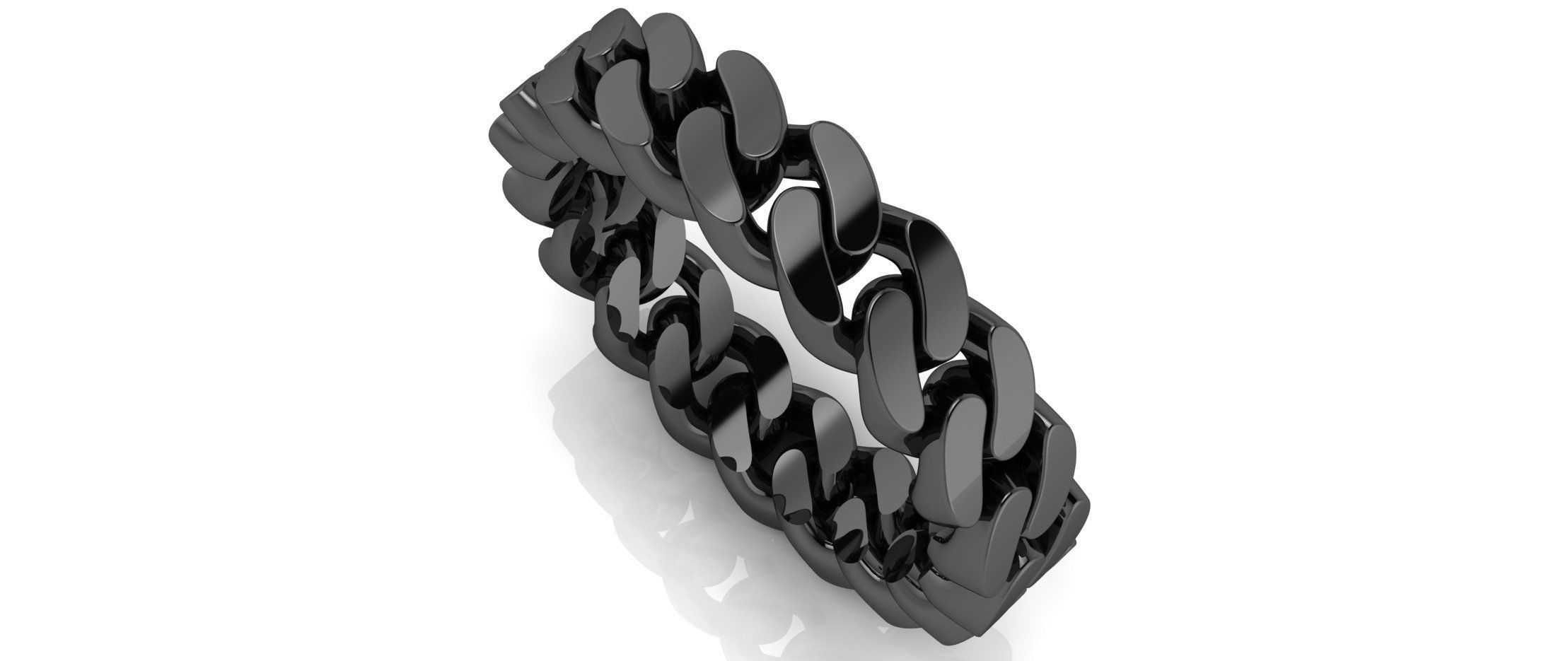 Cuban Link Chain Ring 5 mm Wide - DIFERENT SIZES 3D print model_5