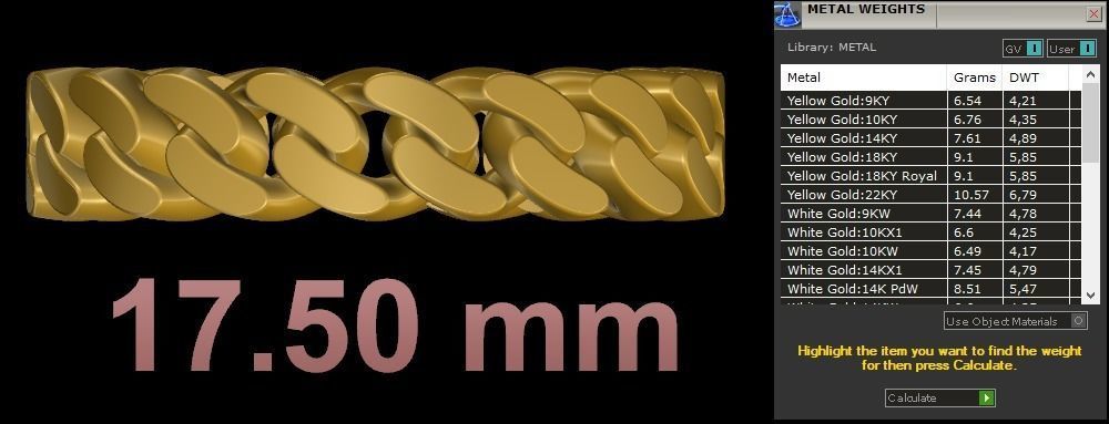Cuban Link Chain Ring 5 mm Wide - DIFERENT SIZES 3D print model_11