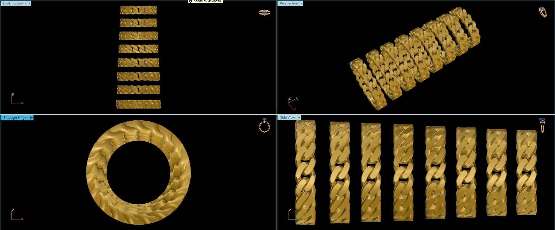 Cuban Link Chain Ring 5 mm Wide - DIFERENT SIZES 3D print model_9