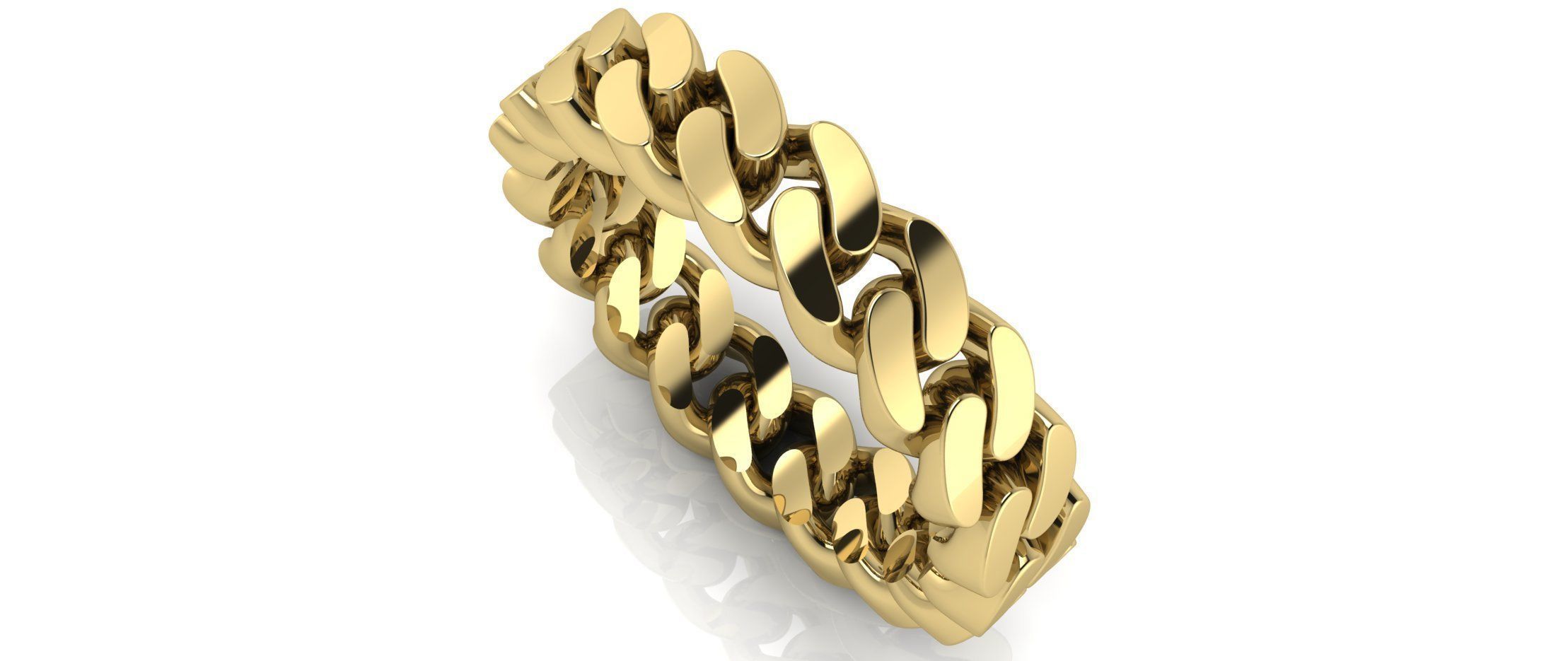 Cuban Link Chain Ring 5 mm Wide - DIFERENT SIZES 3D print model_2