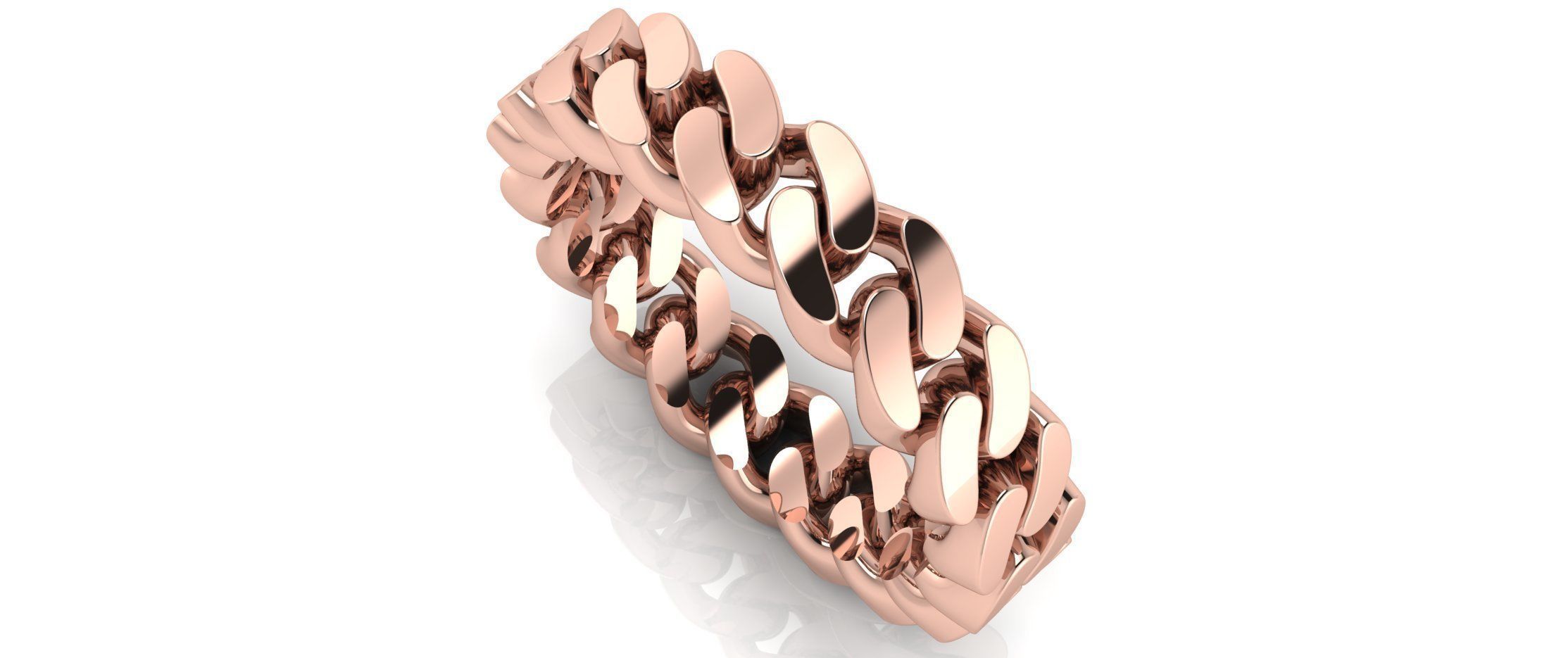 Cuban Link Chain Ring 5 mm Wide - DIFERENT SIZES 3D print model_4