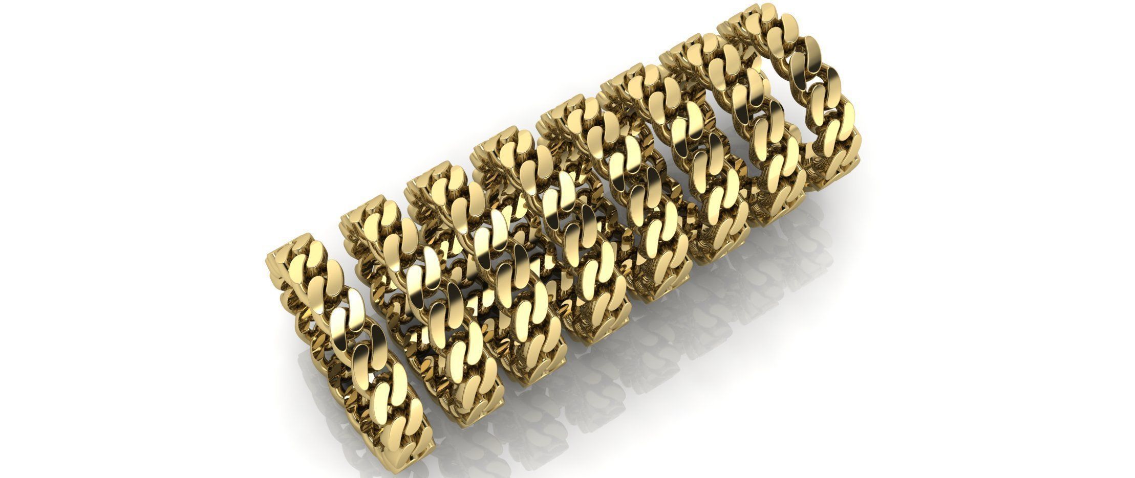 Cuban Link Chain Ring 5 mm Wide - DIFERENT SIZES 3D print model_6