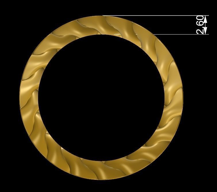 Cuban Link Chain Ring 5 mm Wide - DIFERENT SIZES 3D print model_8