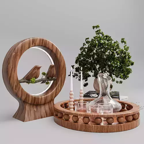 sparrow decorative set  3D model